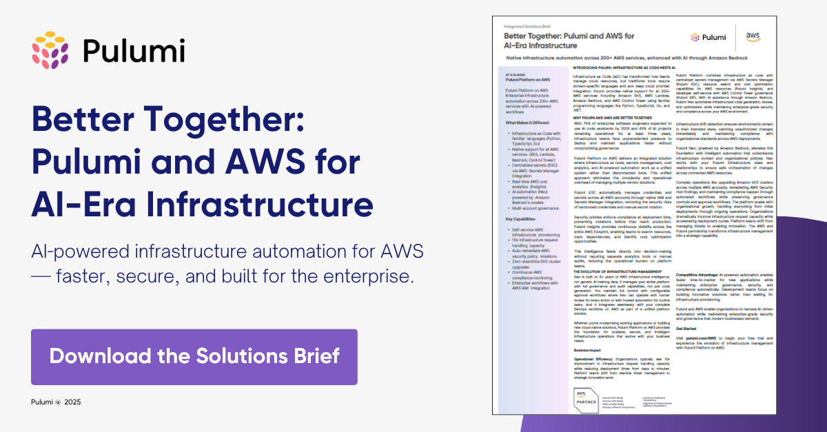 [eBook] Integrated Solutions Brief - AWS and Pulumi for AI-Era ...